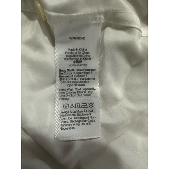 Madewell Long-Sleeve Popover Top Women's Med Lighthouse Silk Split Crewneck NWT - Picture 6 of 8